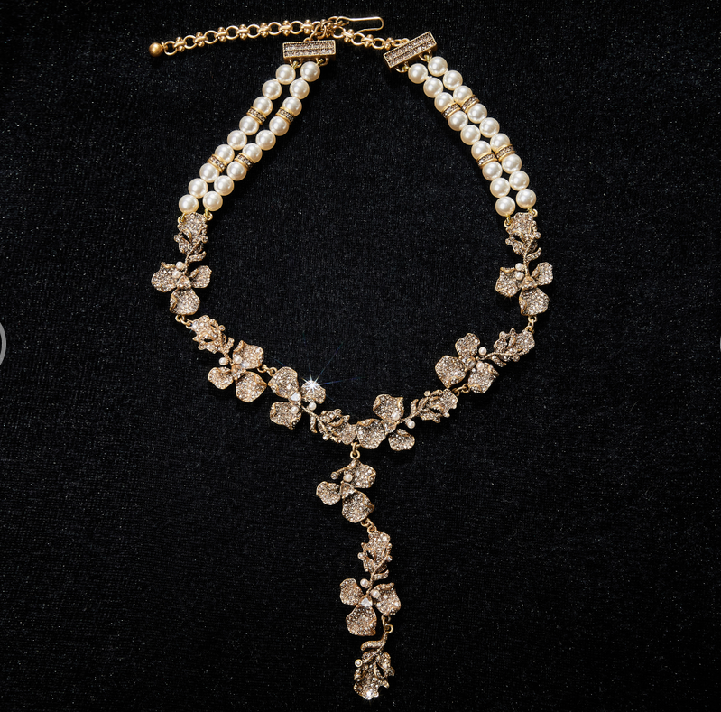 Sparkling Swarovski Crystal Copper Alloy Pearl-Imitation Jewelry Set KK-92140