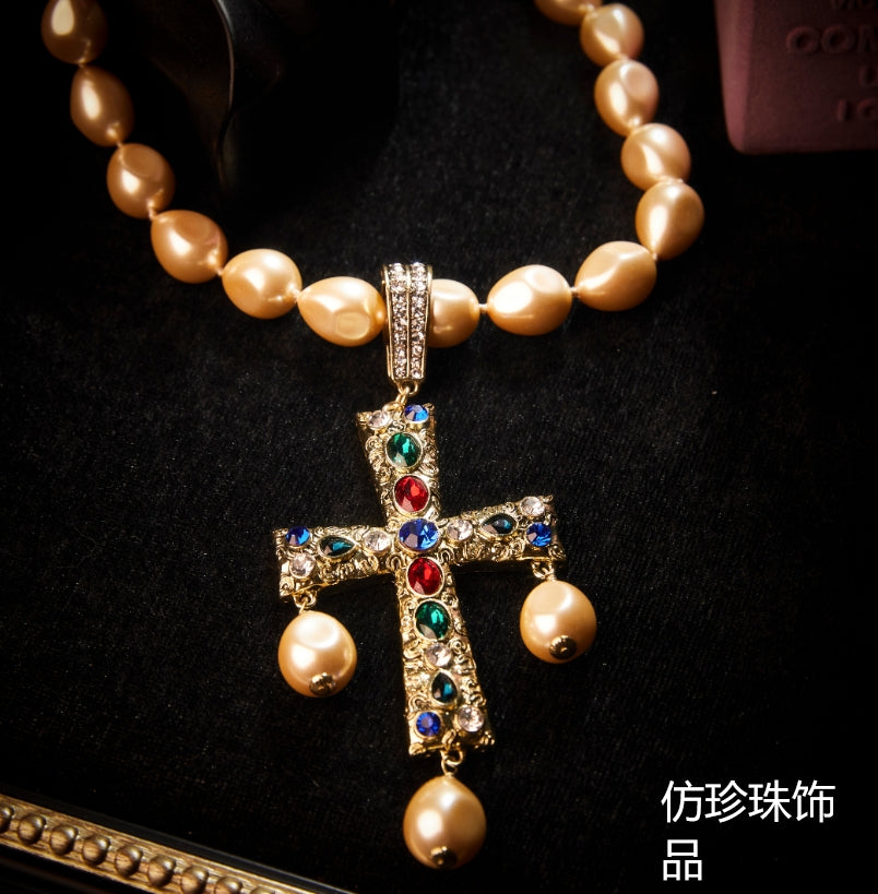 Refined Swarovski Crystal Copper Alloy Pearl-Imitation Necklace & Earrings KK-91592