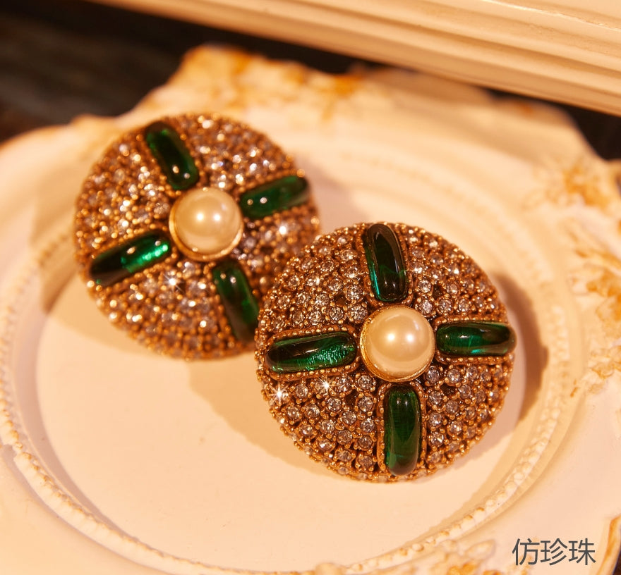 Refined Swarovski Crystal Copper Alloy Pearl-Imitation Earrings KK-91197