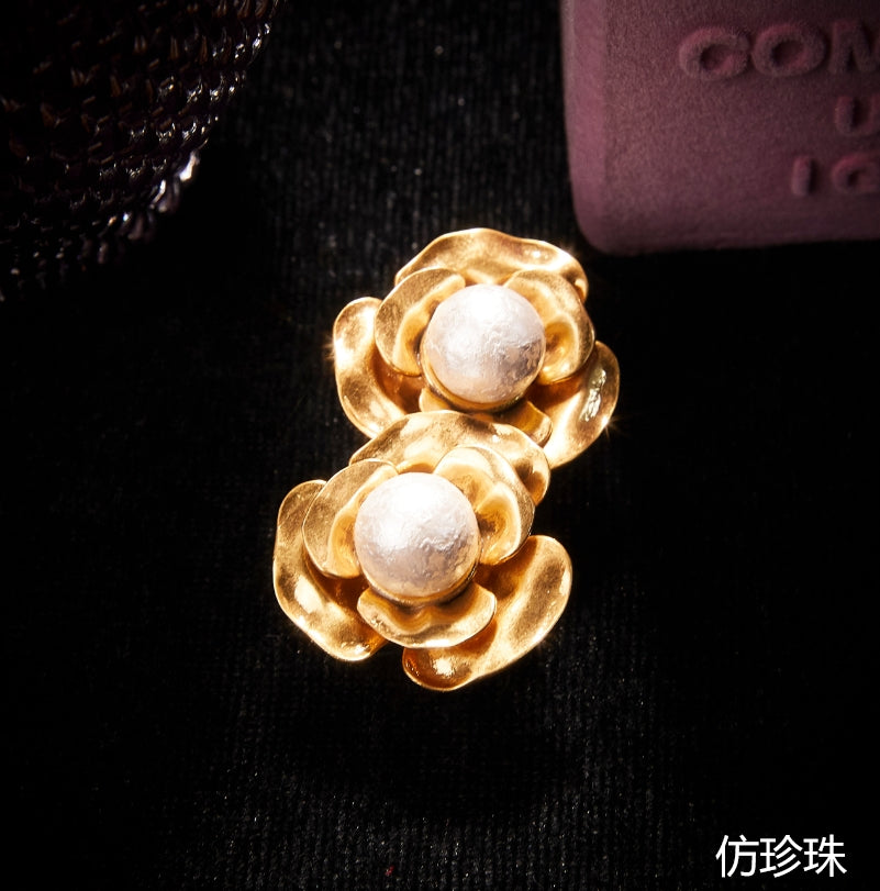 Copper Alloy Pearl-Imitation Earrings KK-91688