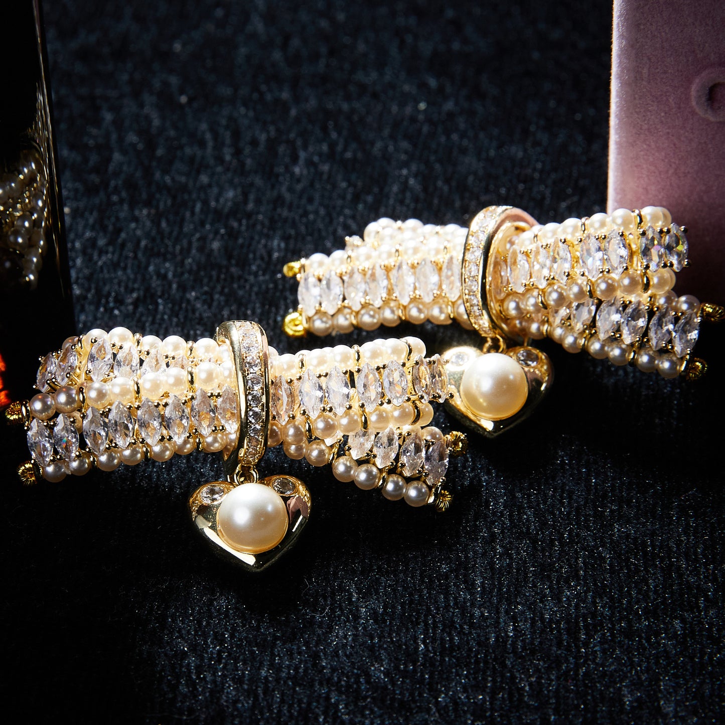 Sparkling Swarovski Crystal Copper Alloy Pearl-Imitation Jewelry Set KK-91848