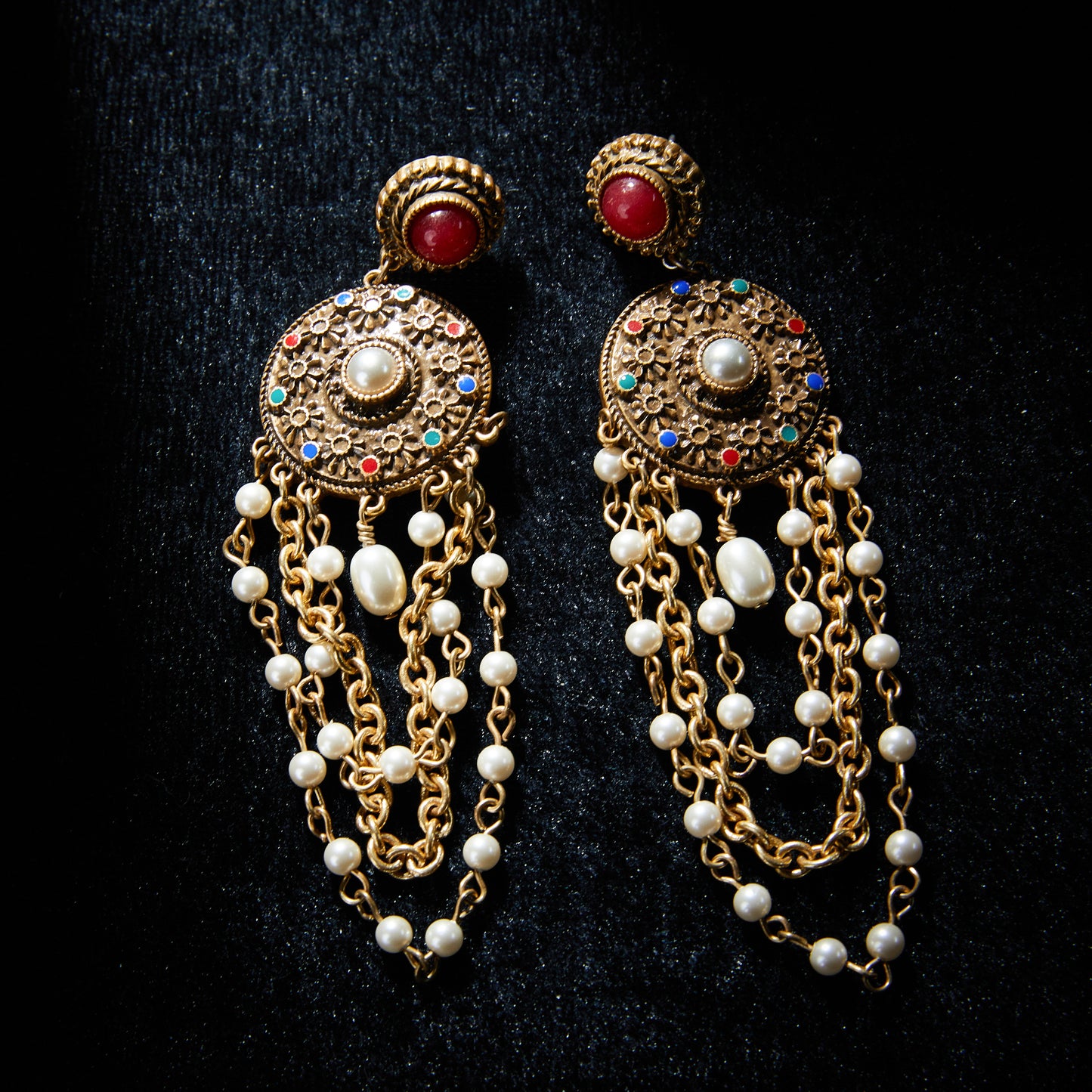 Sparkling Swarovski Crystal Copper Alloy Pearl-Imitation Earrings KK-91392