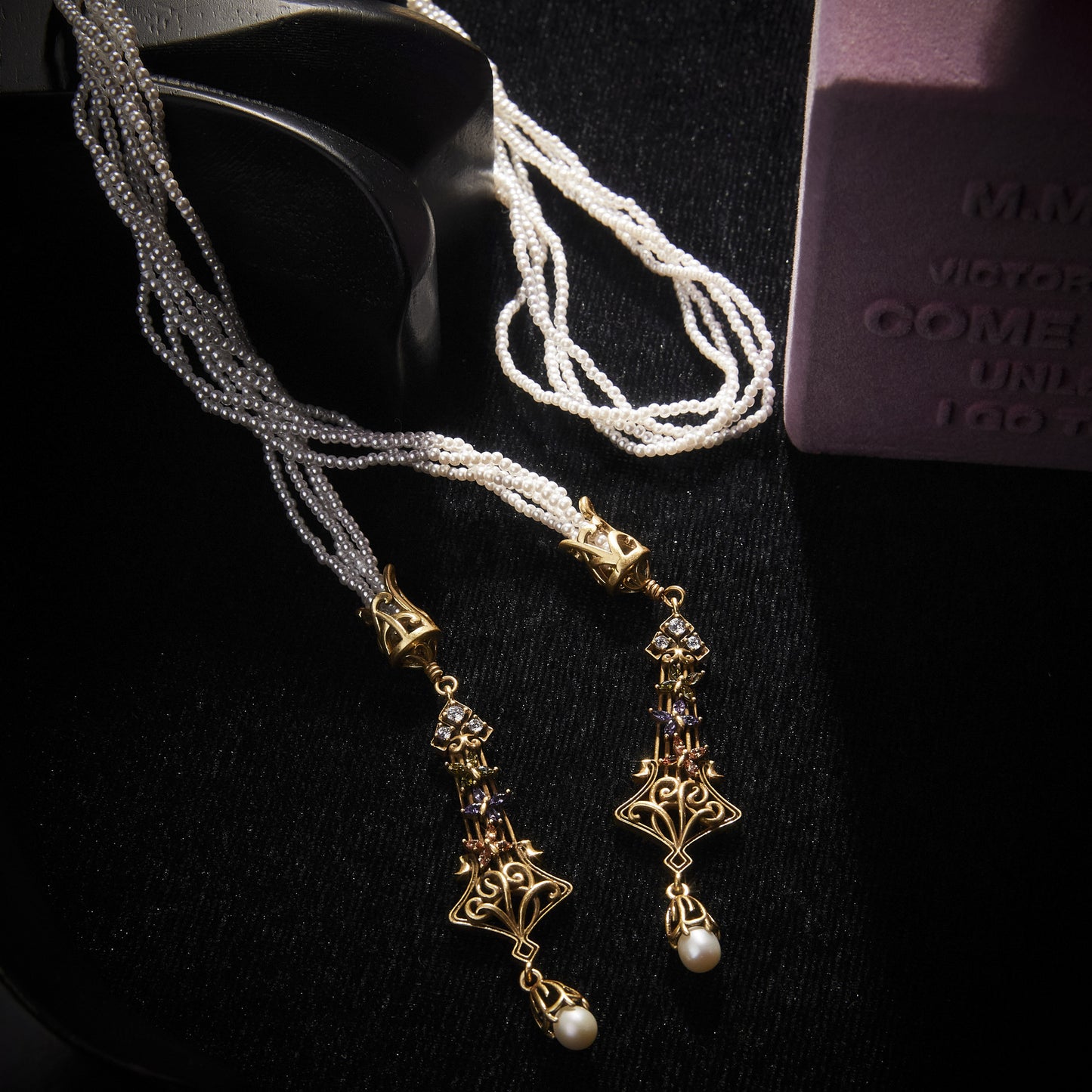 Sparkling Swarovski Crystal Copper Alloy Pearl-Imitation Necklace KK-91288