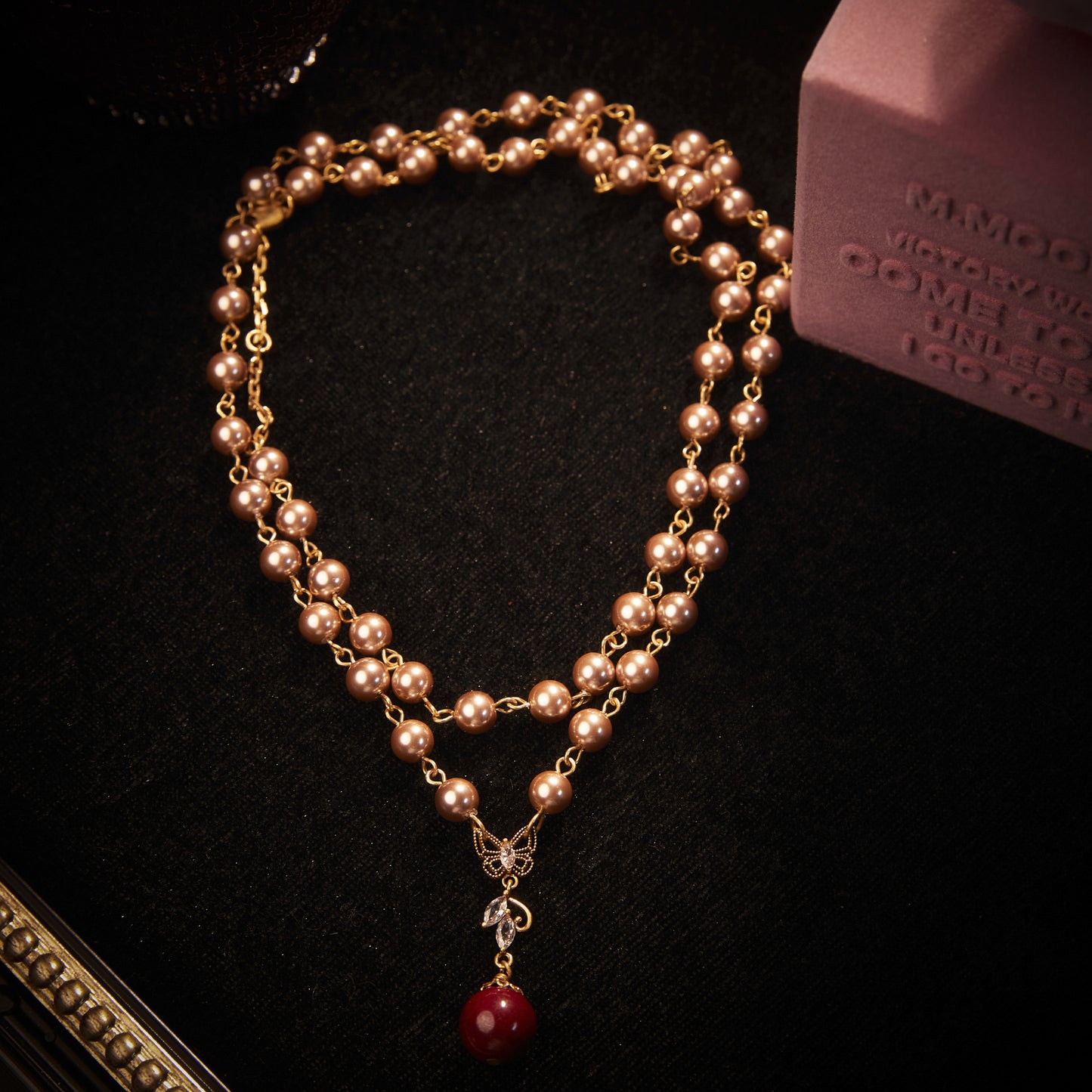 Refined SCopper Alloy Pearl-Imitation Necklace KK-91589