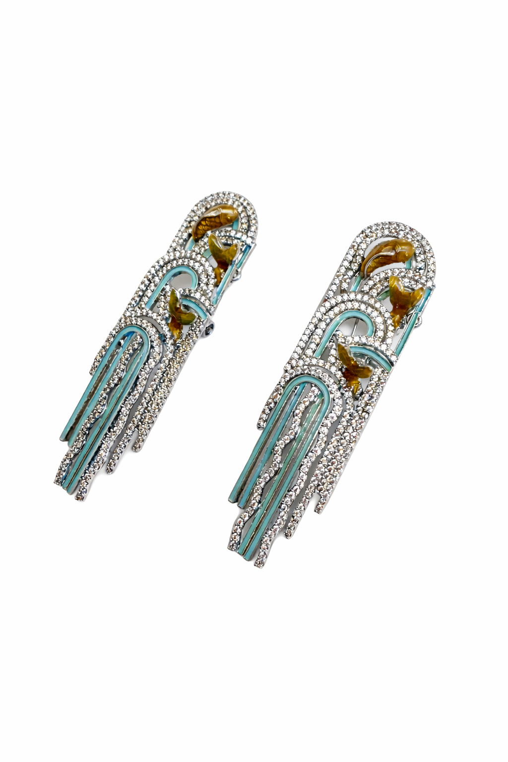 Art Deco Crystal Fringe Drop Earrings – Statement Rhinestone Long Dangle Earrings, Vintage Glam Jewelry