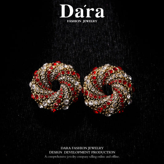 Sparkling Swarovski Crystal Copper Alloy Earrings KK-9050