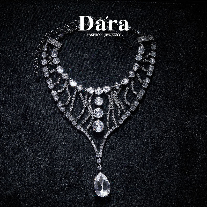 Refined Swarovski Crystal Copper Alloy Necklace & Earrings KK-92179