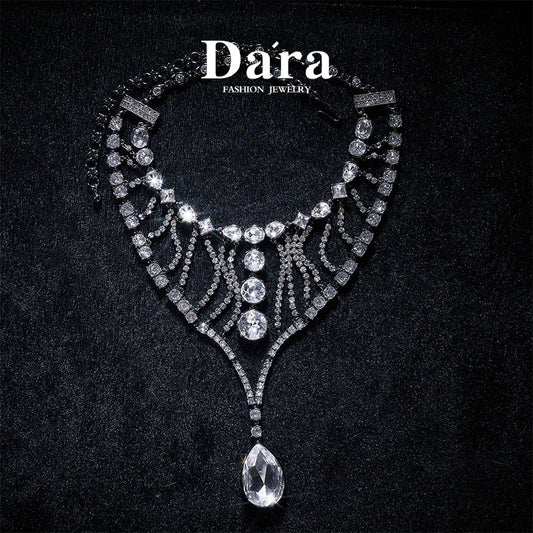 Refined Swarovski Crystal Copper Alloy Necklace & Earrings KK-92179