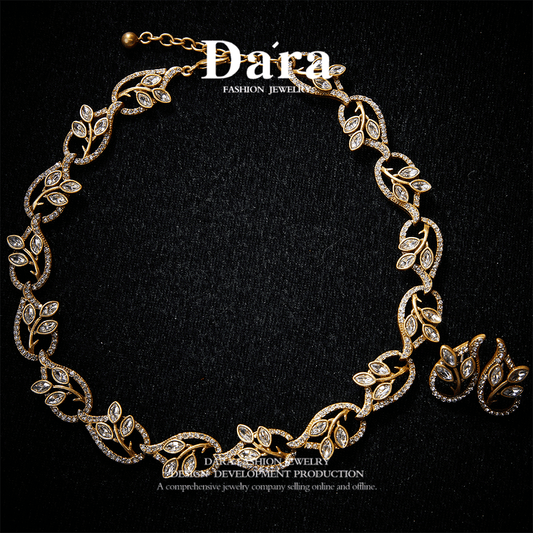 Sparkling Swarovski Crystal Copper Alloy Necklace & Earrings  KK-91400/91749