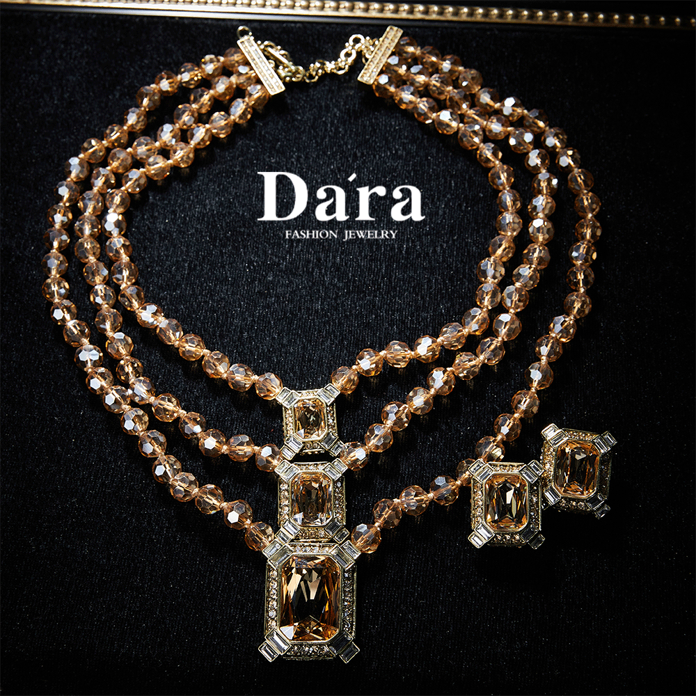 Sparkling Swarovski Crystal Copper Alloy Necklace & Earrings Set KK-91969