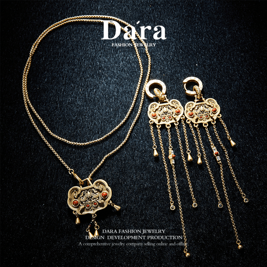 Sparkling Swarovski Crystal Copper Alloy Earrings Necklace KK-92026