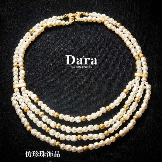 Sparkling Swarovski Crystal Copper Alloy Pearl-Imitation Necklace KK-91091