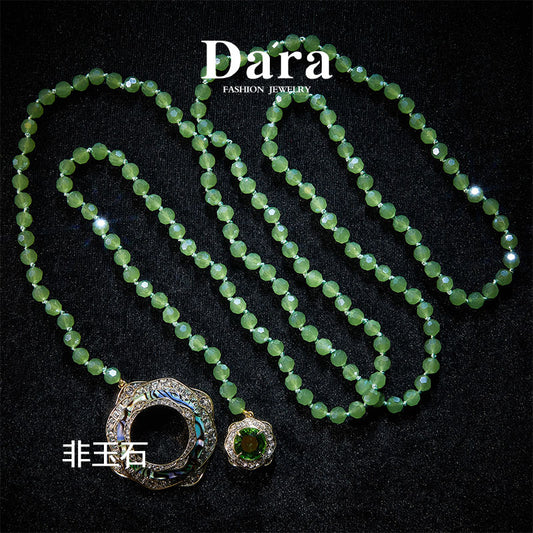 Sparkling Swarovski Crystal Copper Alloy Necklace & Earrings Set KK-92199