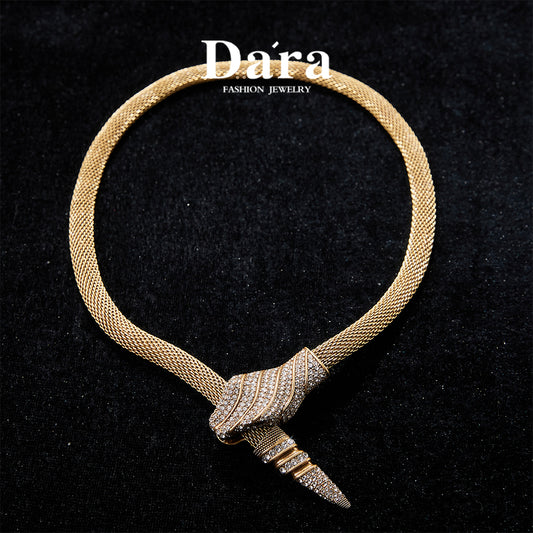 Sleek Swarovski Crystal Copper Alloy Necklace & Earrings KK-92160