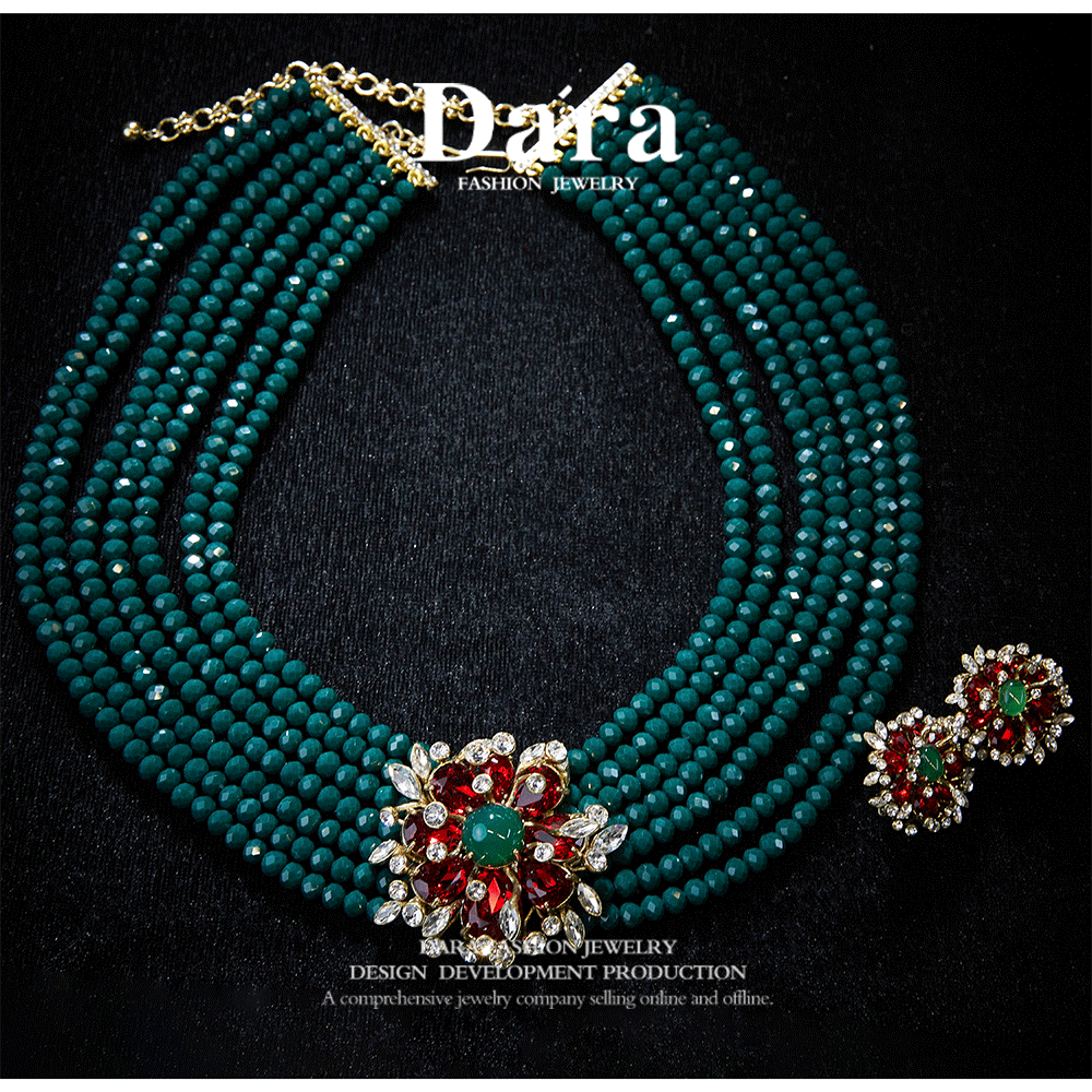 Refined Swarovski Crystal Copper Alloy Jewelry Set KK-JB0077