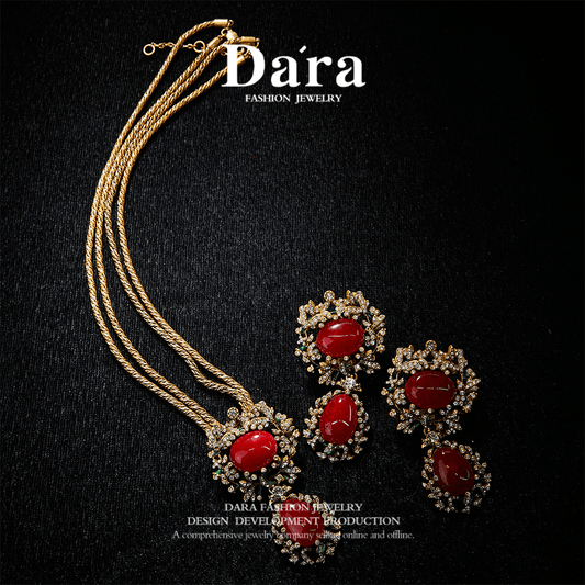 Sparkling Swarovski Crystal Copper Alloy Jewelry Set KK-JB0074