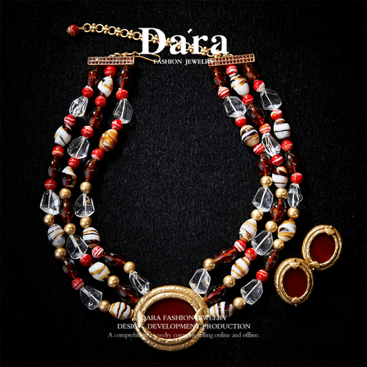 Refined Swarovski Crystal Copper Alloy Necklace & Earrings  KK-91386/91387