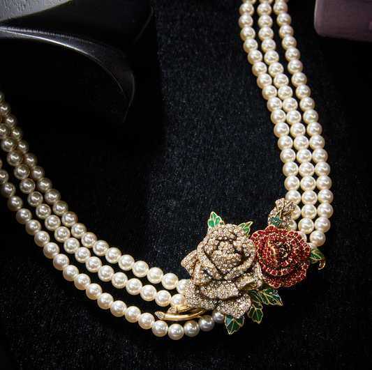 Refined Swarovski Crystal Copper Alloy Pearl-Imitation Jewelry Set KK-JB0027