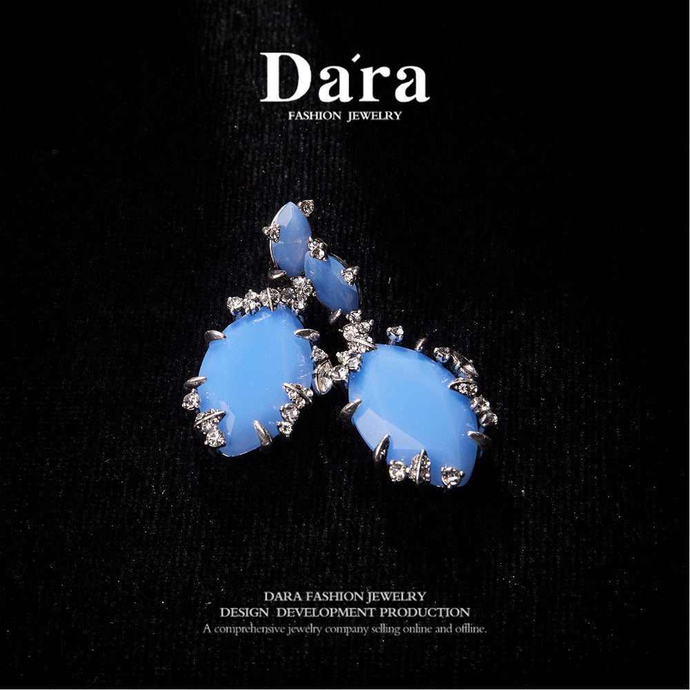 Sparkling Swarovski Crystal Copper Alloy Earrings KK-9315