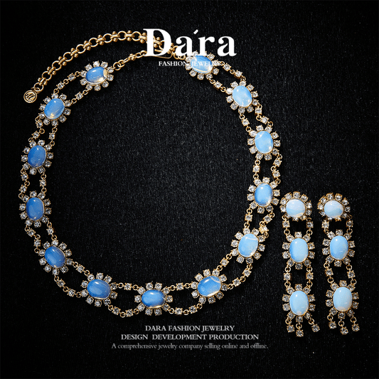 Sparkling Swarovski Crystal Copper Alloy Jewelry Set KK-9673/9702