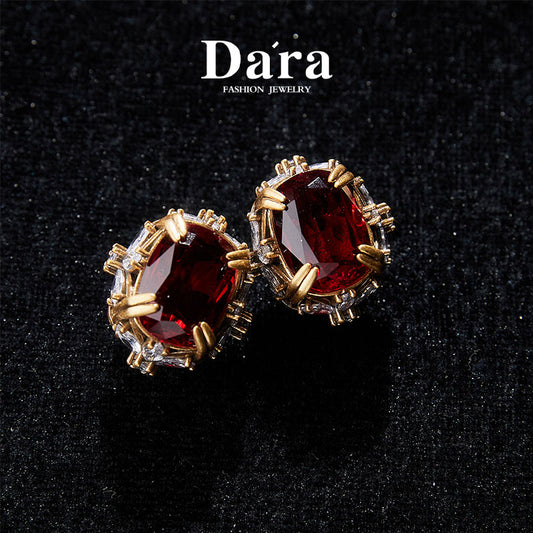 Sparkling Swarovski Crystal Copper Alloy Earrings KK-JB0080