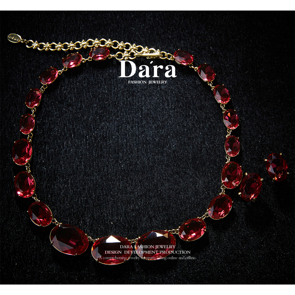 Sparkling Swarovski Crystal Copper Alloy Necklace & Earrings Set KK-JB0036