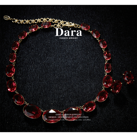 Sparkling Swarovski Crystal Copper Alloy Necklace & Earrings Set KK-JB0036