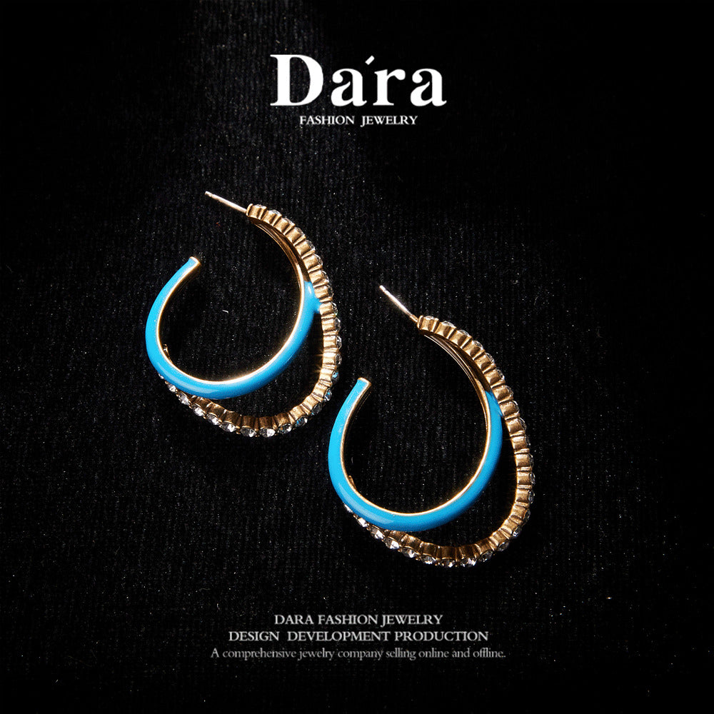 Sparkling Swarovski Crystal Copper Alloy Earrings KK-9313