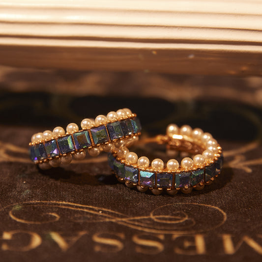 Elegant Copper Alloy Pearl-Imitation Earrings KK-91042