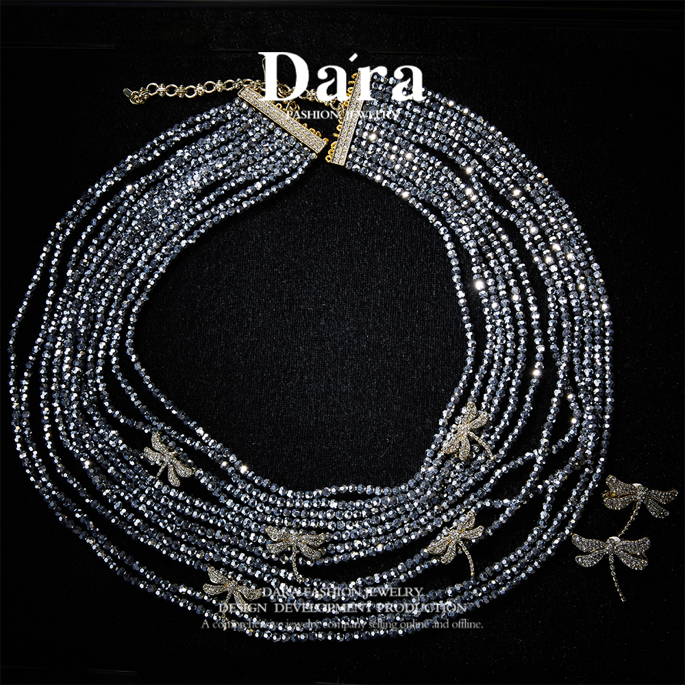 Refined Swarovski Crystal Copper Alloy Necklace & Earrings Set KK-92063