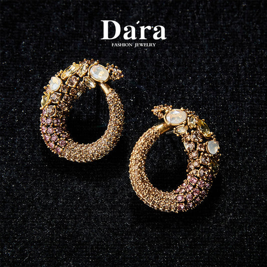 Refined Swarovski Crystal Copper Alloy Earrings  KK-JB0095