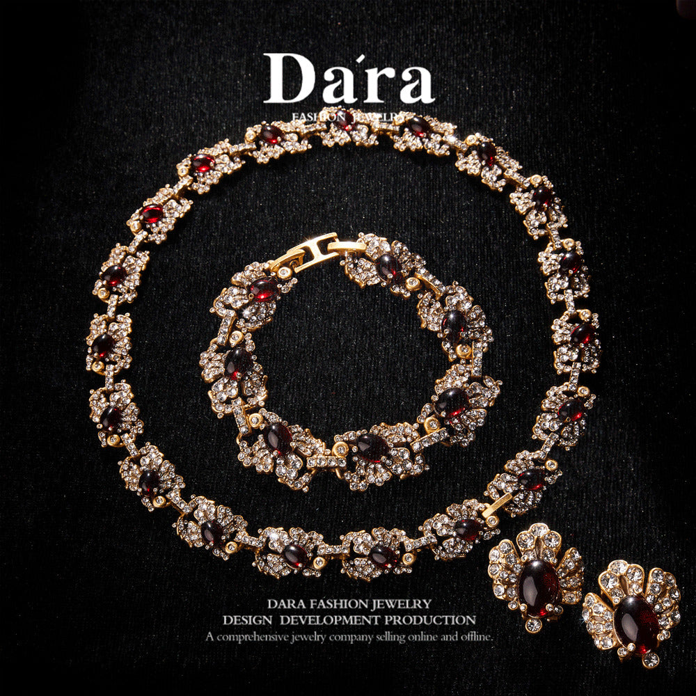 Sparkling Swarovski Crystal Copper Alloy Jewelry Set KK-91856