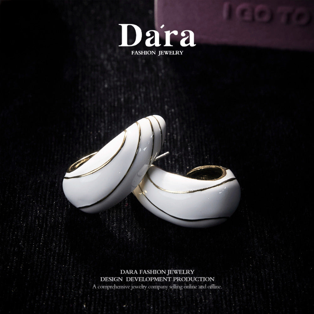 Elegant Copper Alloy Resin Earrings   KK-91740