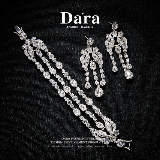 Refined Swarovski Crystal Copper Alloy Jewelry Set KK-JB0073