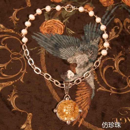 Sparkling  Copper Alloy Pearl-Imitation Necklace KK-91467