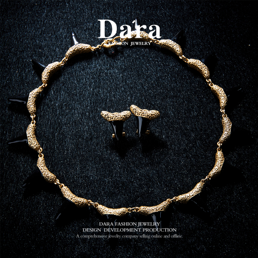 Refined Sparkling  Copper Alloy Necklace & Earrings KK-91315/91316