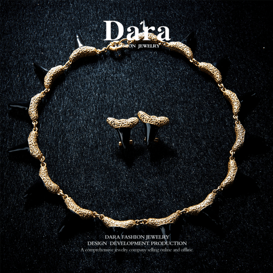 Refined Sparkling  Copper Alloy Necklace & Earrings KK-91315/91316