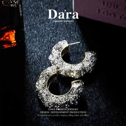 Sparkling Swarovski Crystal Copper Alloy Earrings KK-92050