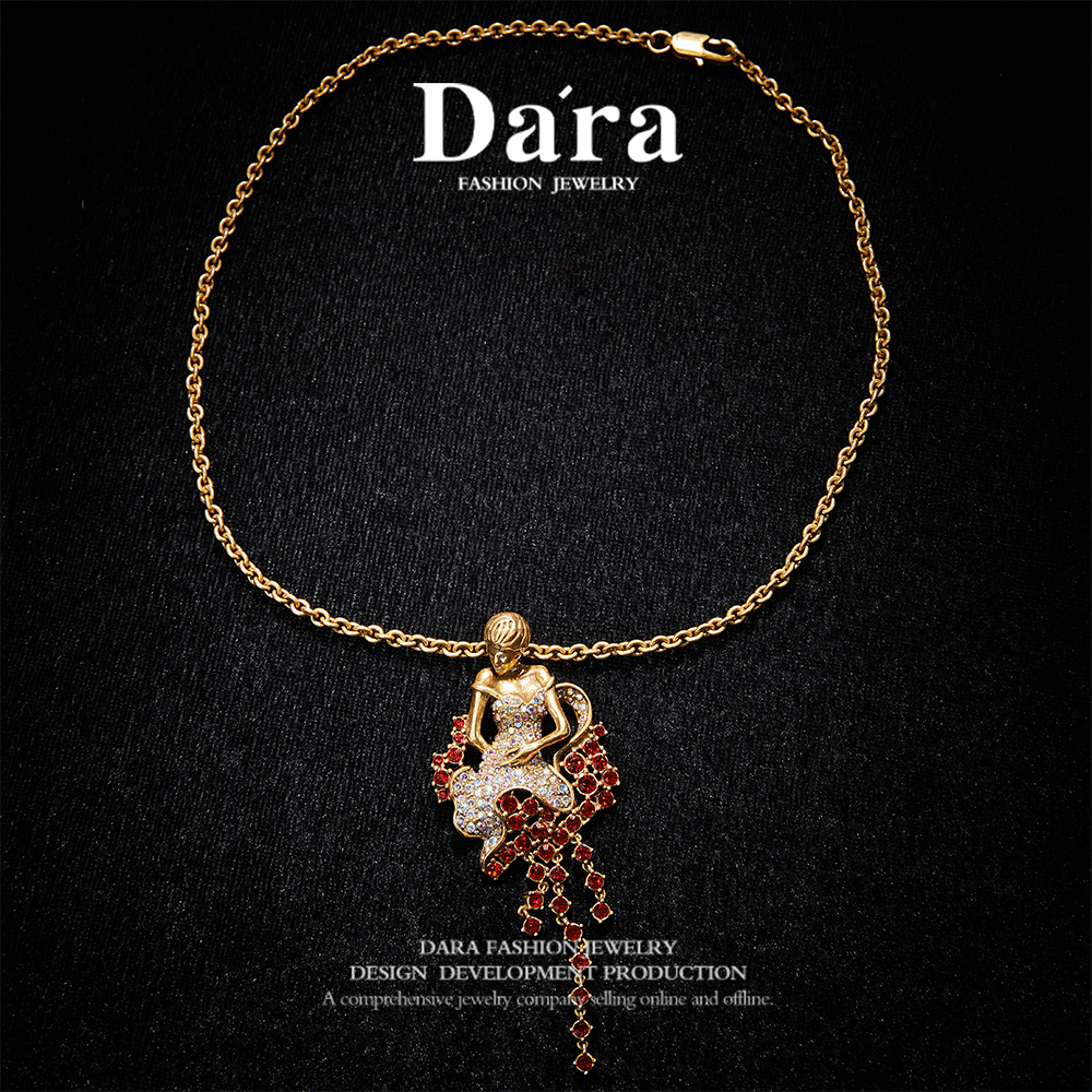 Refined Swarovski Crystal Copper Alloy Necklace  Necklace