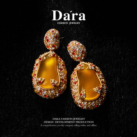 Refined Swarovski Crystal Copper Alloy Earrings  KK-91107