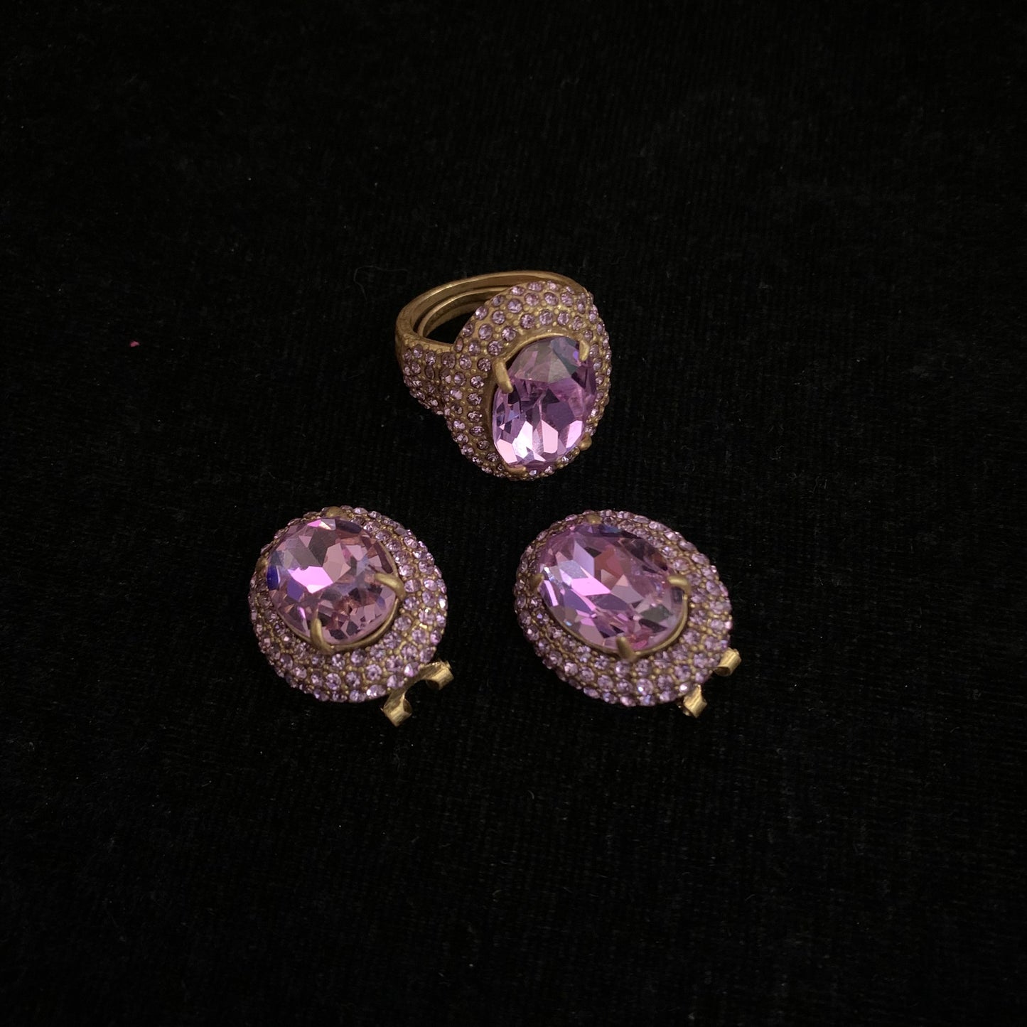 Refined Swarovski Crystal Copper Alloy Earrings  & Ring KK-91395