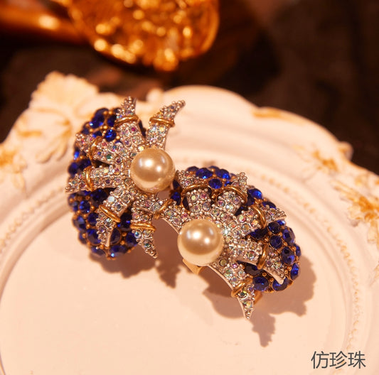 Sparkling Swarovski Crystal Copper Alloy Pearl-Imitation Earrings KK-91041