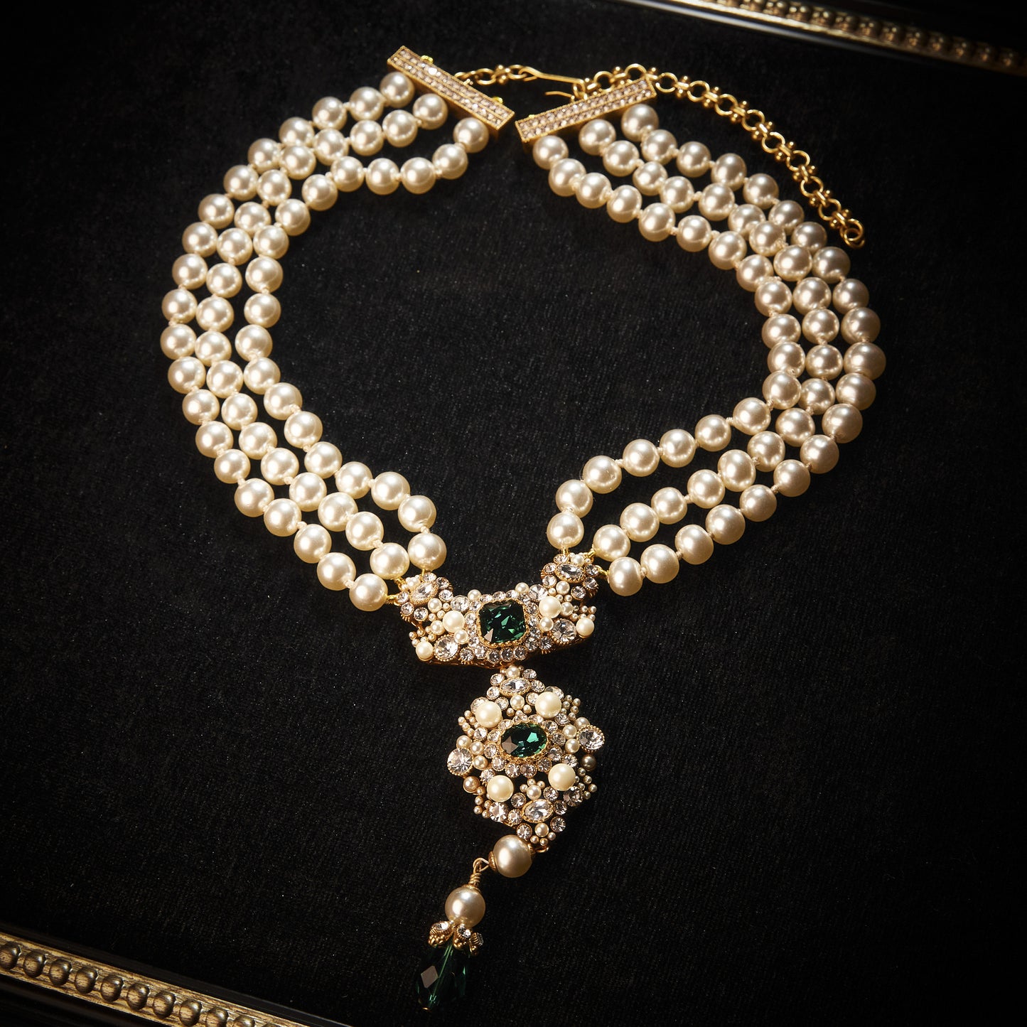 Refined Swarovski Crystal Copper Alloy Pearl-Imitation Necklace & Earrings KK-91600/91601