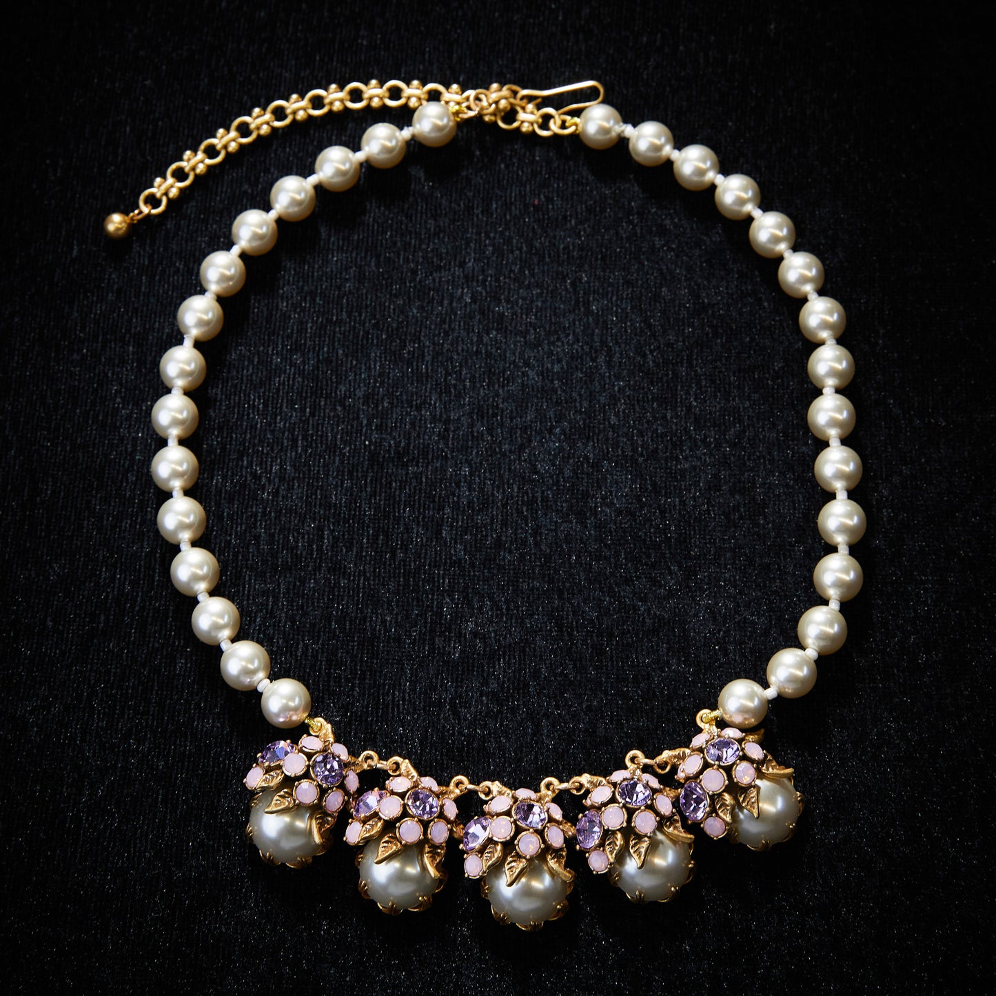 Timeless Swarovski Crystal Copper Alloy Pearl-Imitation Necklace & Earrings Set KK-JB0109