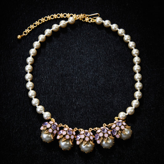 Timeless Swarovski Crystal Copper Alloy Pearl-Imitation Necklace & Earrings Set KK-JB0109