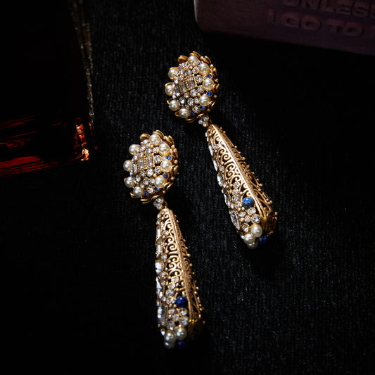 Refined Swarovski Crystal Copper Alloy Pearl-Imitation Earrings  KK-92053
