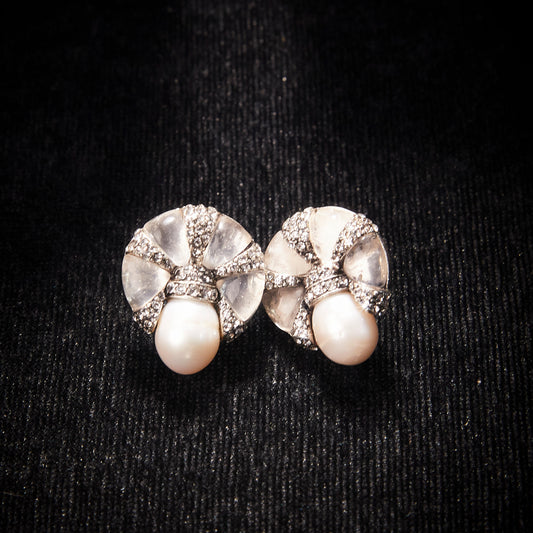 Timeless Swarovski Crystal Copper Alloy Pearl-Imitation Earrings KK-91676