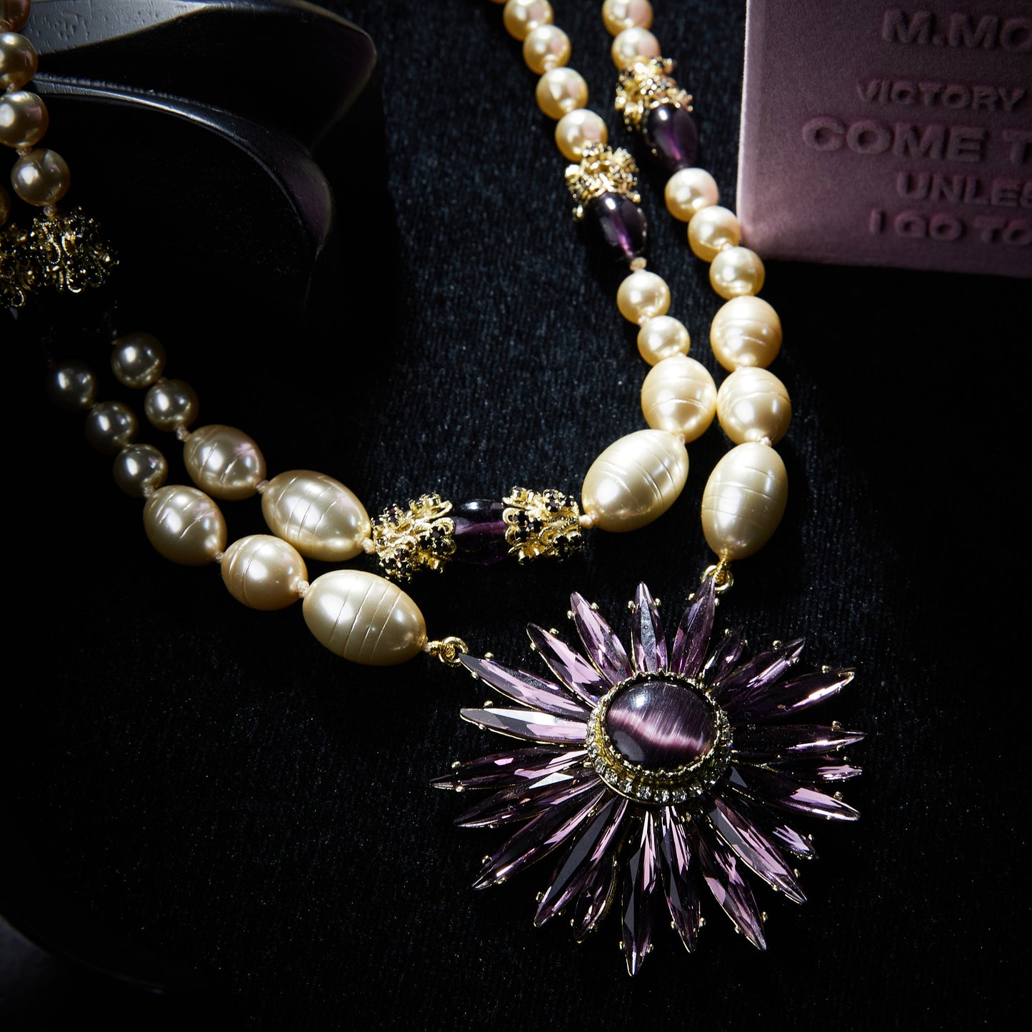 Sparkling Swarovski Crystal Copper Alloy Alloy Pearl-Imitation Jewelry Set KK-91971