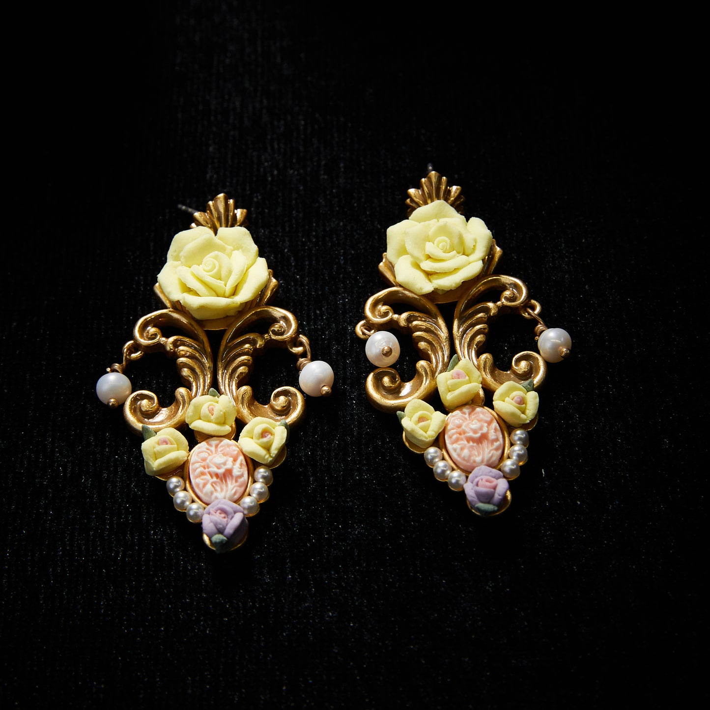 parkling Swarovski Crystal Copper Alloy Pearl-Imitation Earrings KK-JB0043