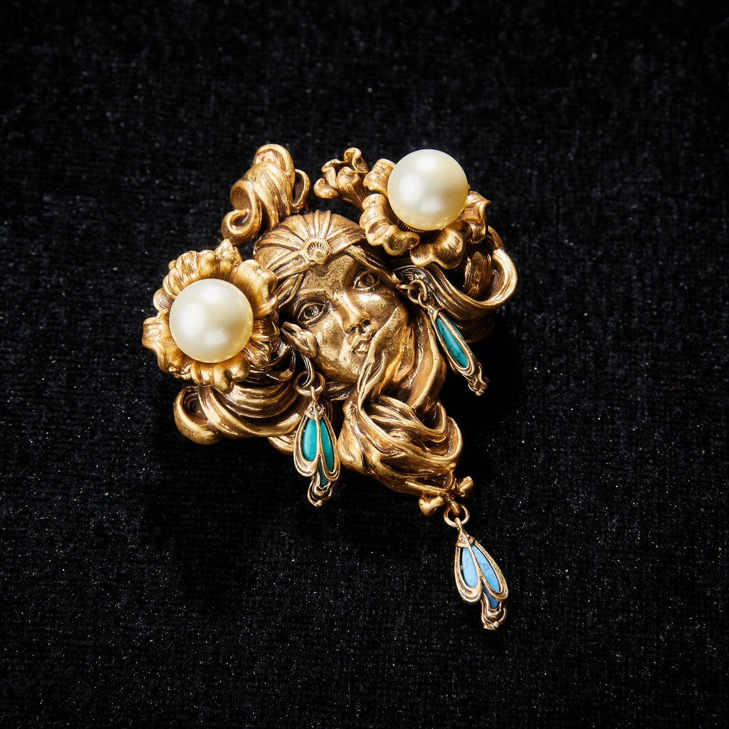 Copper Alloy Pearl-Imitation Brooch KK-JK0025